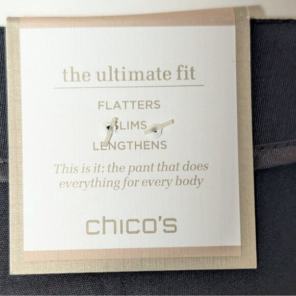 Chicos Slimming Capri Pants Womens Size 3 US 16 XL Smooth Stretch Crop Black - Picture 4 of 10